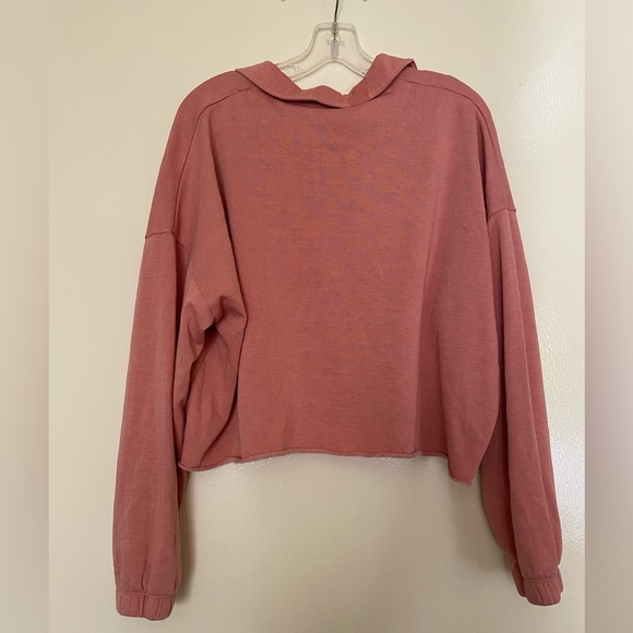 Oversized Pink Collared Pullover Sweater - Picture 2 of 3